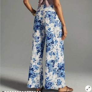 Anthropologie Maeve Printed Pleated Wide-Leg Pants SIZE 6 petite